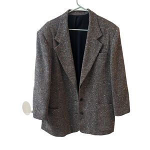 90’s blazer- Lands End, wool oversized blazer w shoulder pads sz 14
